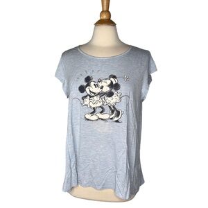 Disney Lauren Conrad Collab Minnie Mickey Flowy Lightweight TShirt Colorful ST27
